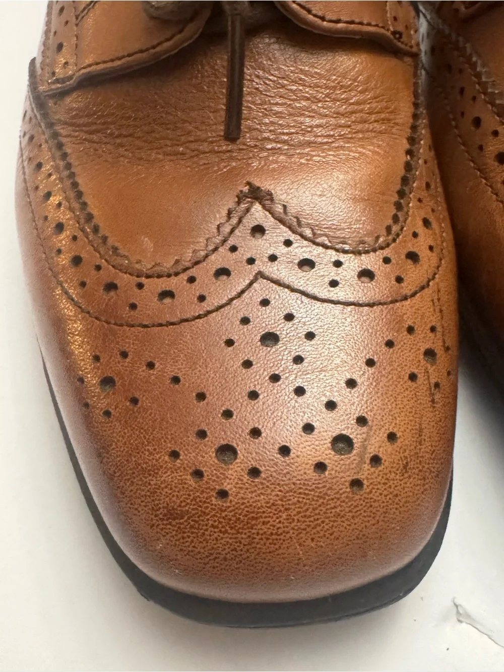 Florsheim Kids Wingtip Oxford Dress Shoes Brown Leather Boys Size 13M